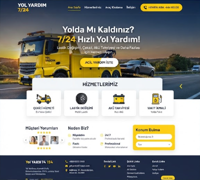 Çekici firması mobil web sitesi