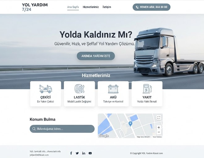 Oto çekici web tasarım
