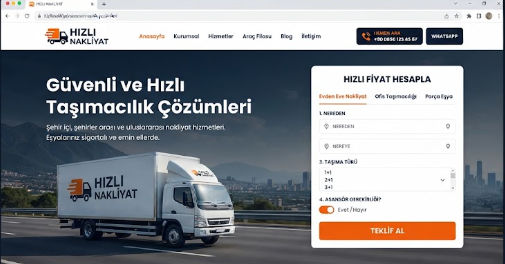 Nakliye firması web sitesi tasarımı